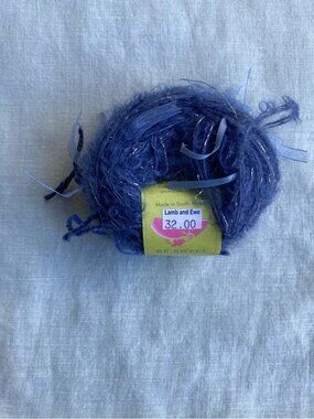Be Sweet Ribbon Ball dark denim 100% mohair metallic ribbon yarn 50g skein ball